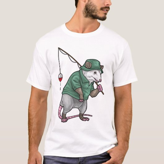 オポッサム アングラー 釣り竿 釣り Tシャツ (正面)