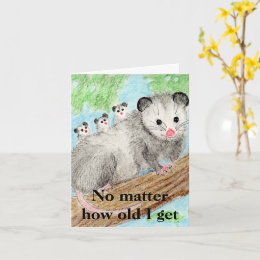 オポッサム カード (黄色い花)