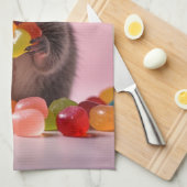 オポ食べッサムのグミの恋人 キッチンタオル (四つ折り)