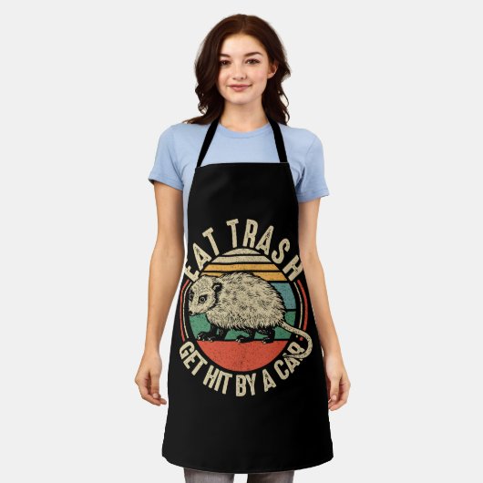 オポ食べッサムゴミが車のヴィンテージPに当おもしろいたる エプロン (着用した状態)