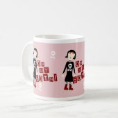 オマイゴシックおもしろい薄暗いガールキャラクター コーヒーマグカップ (正面左)