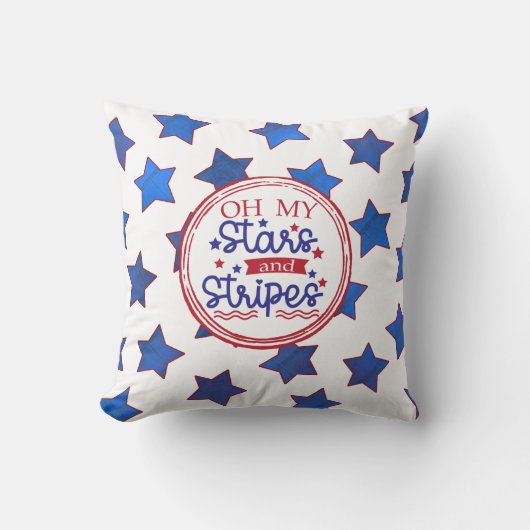オマイスター&星ストライプ付き星 クッション (正面)