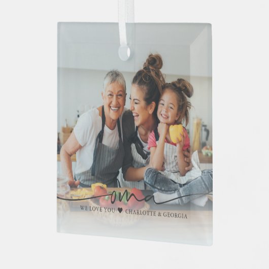 オマスクリプトオーバーレイ| 私たちはあなたを愛しています ガラスオーナメント (正面左)