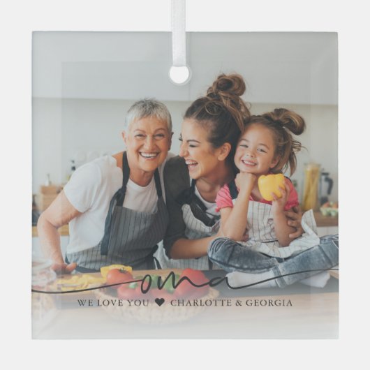 オマスクリプトオーバーレイ| 私たちはあなたを愛しています ガラスオーナメント (正面)