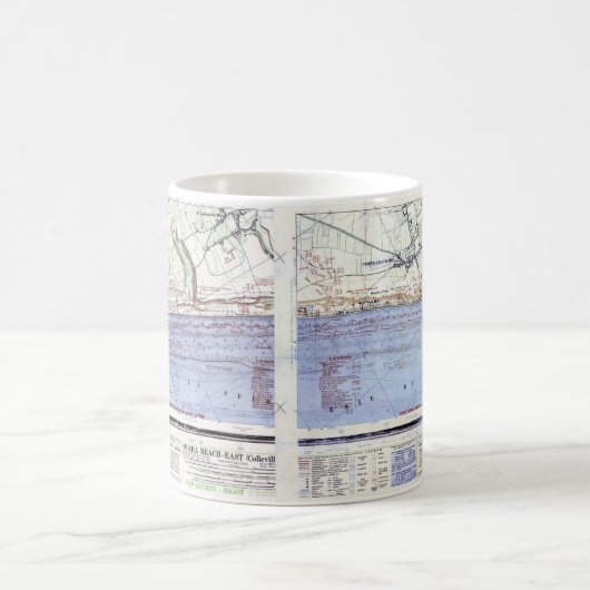 オマハのビーチ着陸の地図 コーヒーマグカップ (中央)