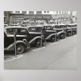 オマハの自動車, 1938年。ヴィンテージ写真 ポスター