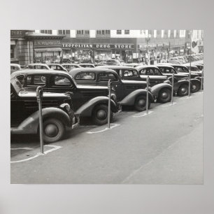 オマハの自動車, 1938年。ヴィンテージ写真 ポスター