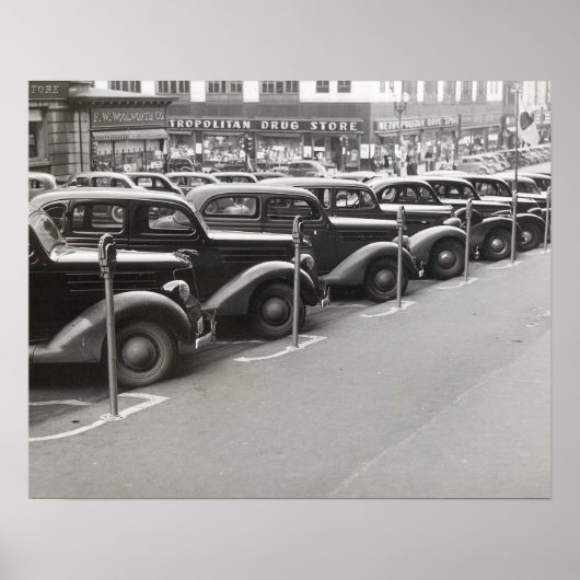 オマハの自動車, 1938年。ヴィンテージ写真 ポスター (正面)