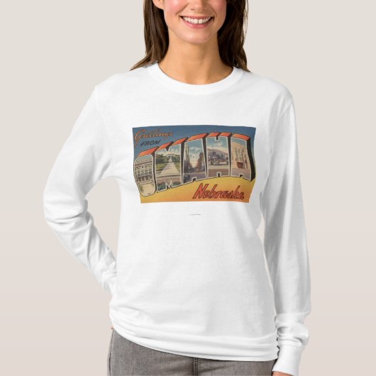 オマハのNebraskaLargeの手紙ScenesOmaha、NE Tシャツ (正面)