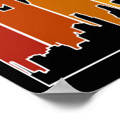 オマハカラフルネブラスカレトロサンセット ポスター (角)