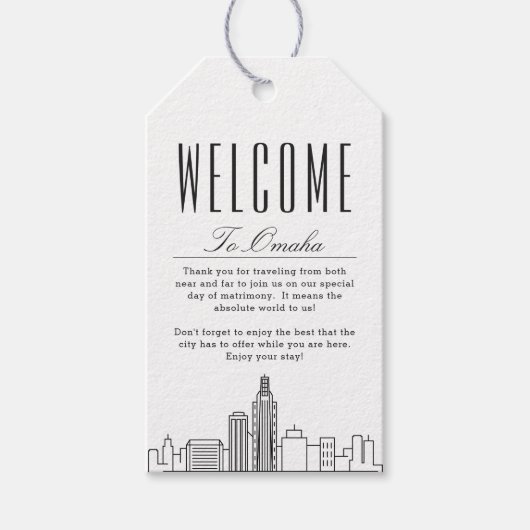 オマハシティスカイライン |ウェルカムメッセージギフトラベル ギフトタグ (正面)