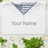 オマハシティネブラスカ統一された州ヴィンテージUSA キッチンタオル (折り畳み)