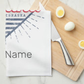 オマハシティネブラスカ統一された州ヴィンテージUSA キッチンタオル (四つ折り)