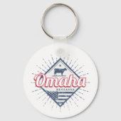 オマハシティネブラスカ統一された州ヴィンテージUSA キーホルダー (正面)