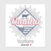 オマハシティネブラスカ統一された州ヴィンテージUSA シール (シート)