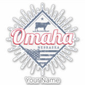 オマハシティネブラスカ統一された州ヴィンテージUSA シール (正面)