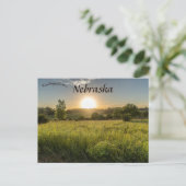 オマハネブラスカの草原の夕日 ポストカード (スタンド正面)