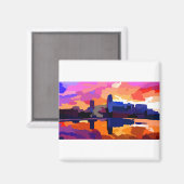 オマハネブラスカスカイラインゴールデンサンセット マグネット (正面/裏面)