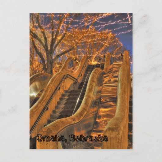 オマハネブラスカ冬灯 ポストカード (正面)