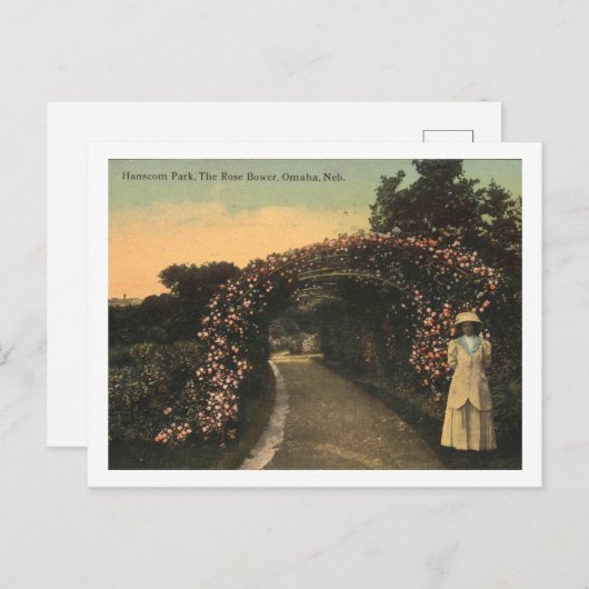 オマハネブラスカ1913ハンスコムパークヴィンテージ ポストカード (正面/裏面)