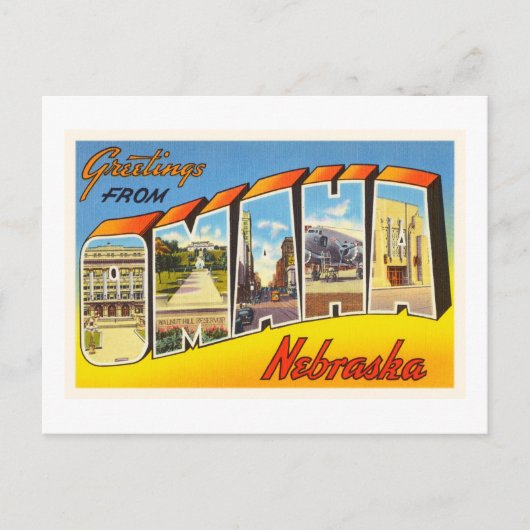 オマハネブラスカNEオールドヴィンテージ旅行土産 ポストカード (正面)