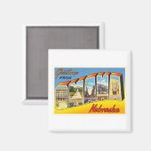 オマハネブラスカNEオールドヴィンテージ旅行土産 マグネット (正面/裏面)