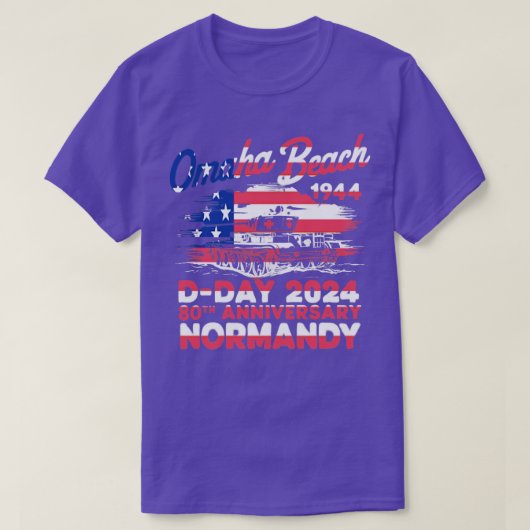 オマハビーチ1944年5月2024 80th Anniversary Norman Tシャツ (デザイン正面)