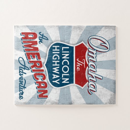 オマハリンカーンハイウェイヴィンテージアメリカネブラスカ ジグソーパズル (横)