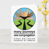 オマハ初のユニテリアン教会 カード (黄色い花)