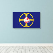 オマハ市国旗（ネブラスカ） キャンバスプリント (インサイチュ (ウッドフロア))