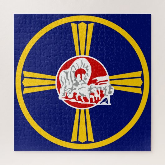 オマハ市国旗(ネブラスカ) ジグソーパズル (縦)