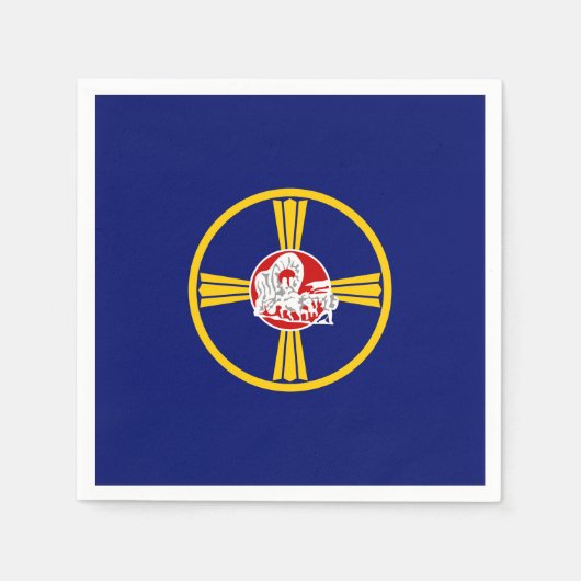 オマハ市国旗（ネブラスカ） スタンダードカクテルナプキン (正面)