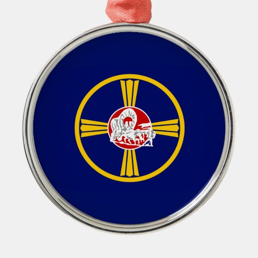 オマハ市国旗(ネブラスカ) メタルオーナメント (正面)