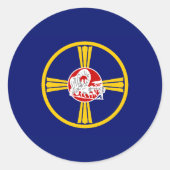 オマハ市国旗(ネブラスカ) ラウンドシール (正面)