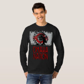 オマハ民族国旗の先住民先住民アメリカンハド Tシャツ (正面フル)