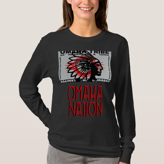 オマハ民族国旗の先住民先住民アメリカンハド Tシャツ (正面)