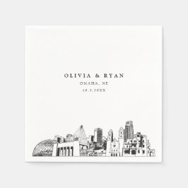 オマハ結婚のミニマル紙 スタンダードカクテルナプキン