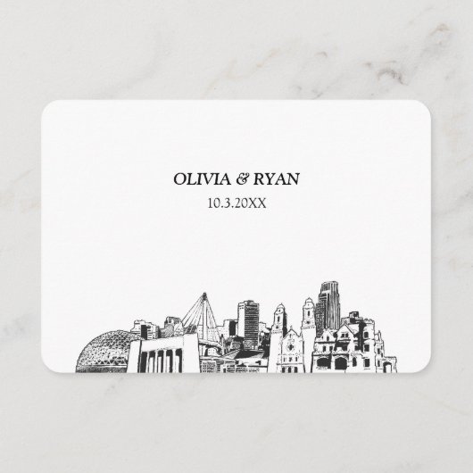 オマハ結婚のRSVP伝統的食事オプション エンクロージャーカード (裏面)