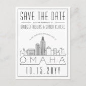 オマハ結婚ス |スタイル設定されたスカイライン日付を保存 ポストカード (正面)