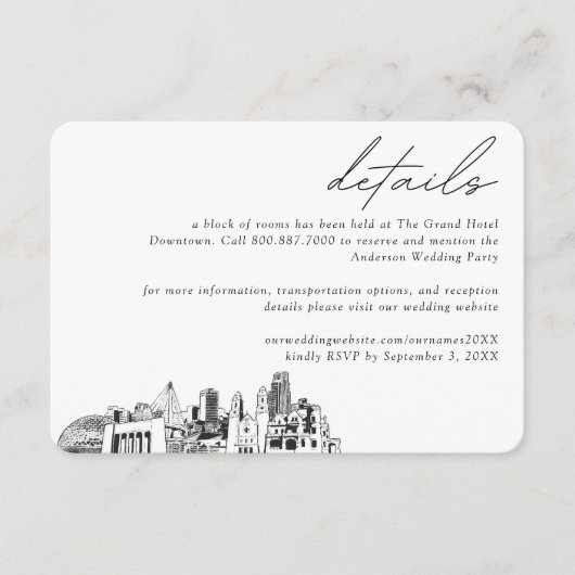 オマハ結婚ズホテルルームブロック詳細 エンクロージャーカード (正面)