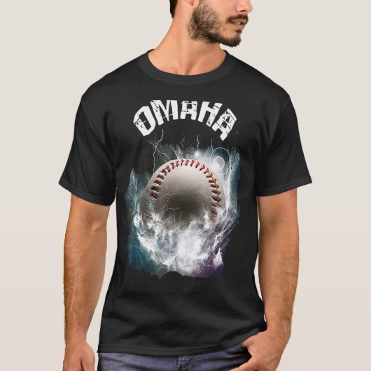 オマハ野球レトロ Tシャツ (正面)