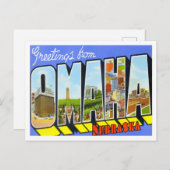 オマハ,ネブラスカ大文字葉書 ポストカード (正面/裏面)