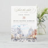オマハ ネブラスカ 水彩画 風景 結婚式 セーブザデート (スタンド正面)