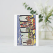 オマハNEの大きい手紙のヴィンテージのテーマからの挨拶 ポストカード (スタンド正面)