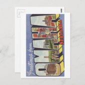 オマハNEの大きい手紙のヴィンテージのテーマからの挨拶 ポストカード (正面/裏面)