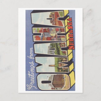 オマハNEの大きい手紙のヴィンテージのテーマからの挨拶 ポストカード
