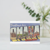 オマハNEラージレターヴィンテージテーマ ポストカード (スタンド正面)