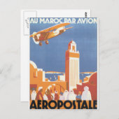 オマロックパールアヴィオンヴィンテージ旅行ポスター ポストカード (正面/裏面)