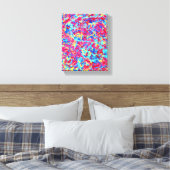 オマージュアポーロック1、鮮やかなドリッ絵を描プアートキャンバス キャンバスプリント (インサイチュ (寝室))