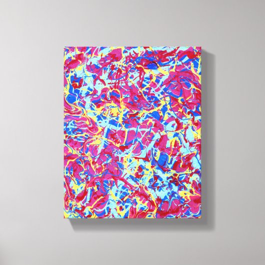 オマージュアポーロック1、鮮やかなドリッ絵を描プアートキャンバス キャンバスプリント (正面)